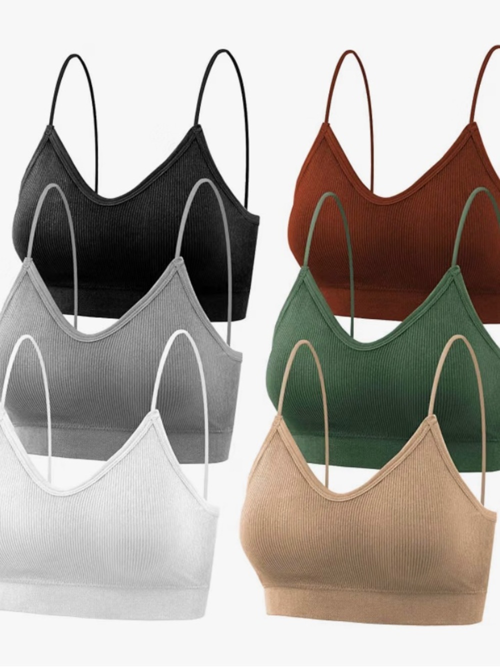 4-Pack Cami Bralettes with removable padding